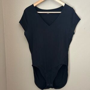 Old Navy Black Cap Sleeve Fitted Bodysuit
